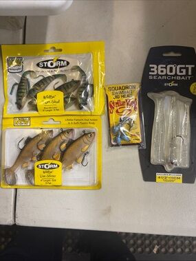 Storm fishing lures and Strike King jig head